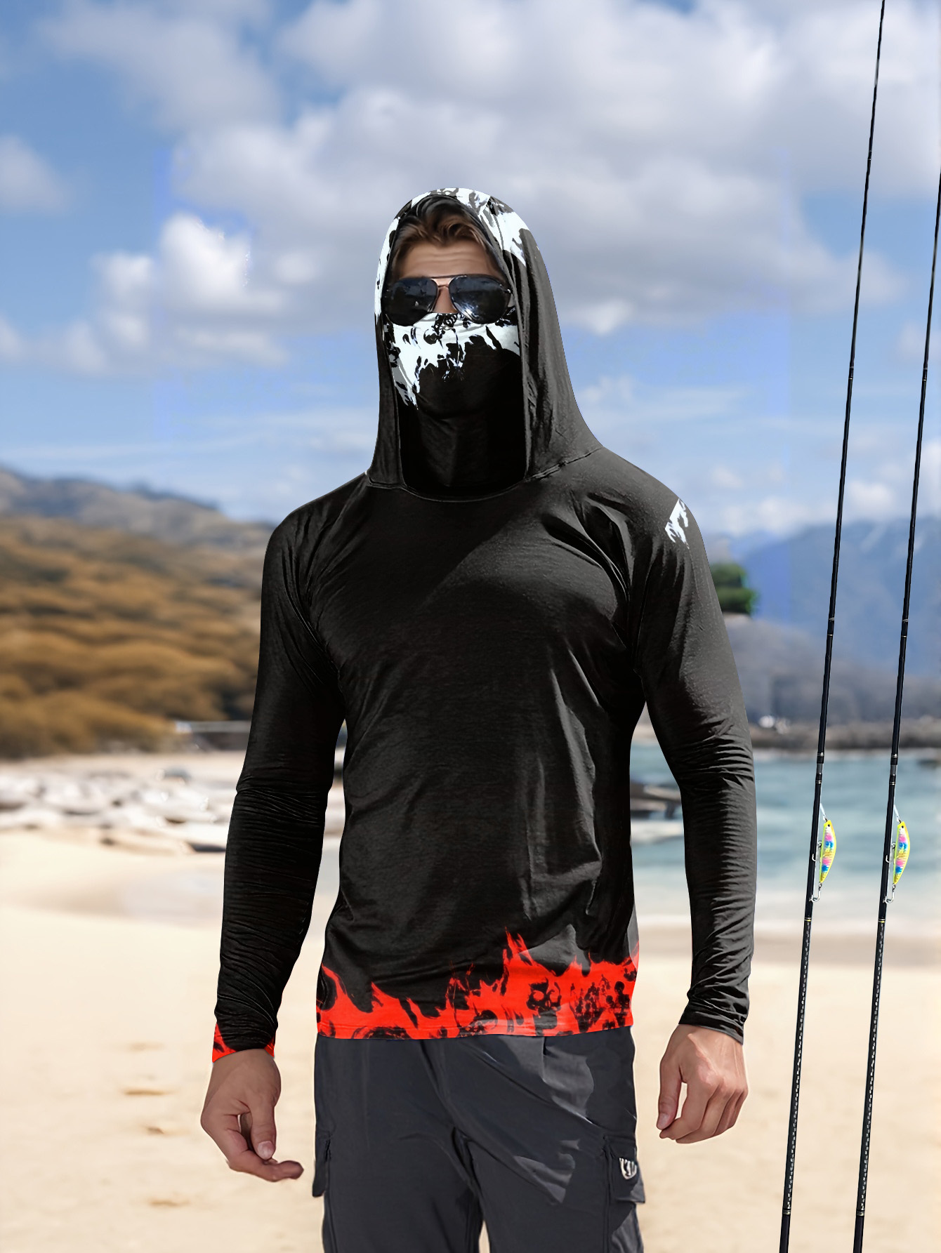 Fishing Hoodie - Maglietta da pesca a maniche lunghe
