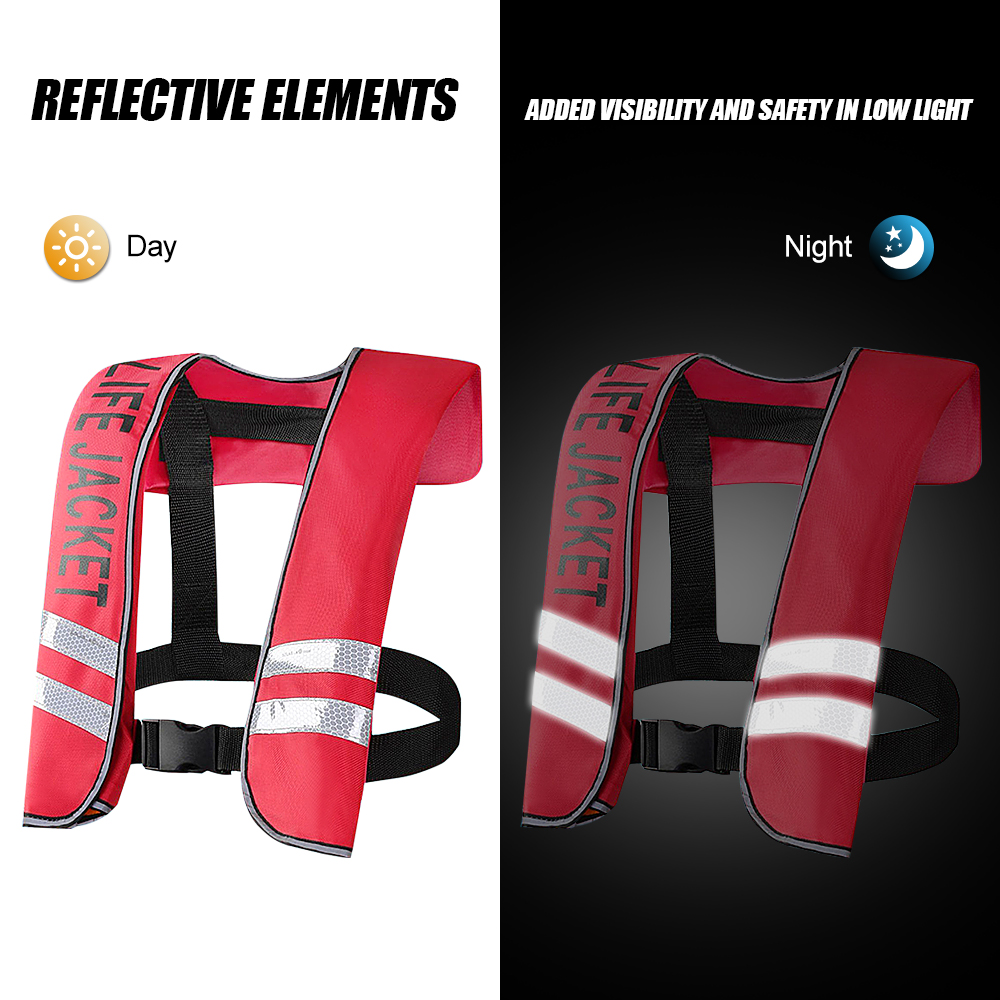 Fishing Vest - Giubbotto di Salvataggio Gonfiabile per Adulti,